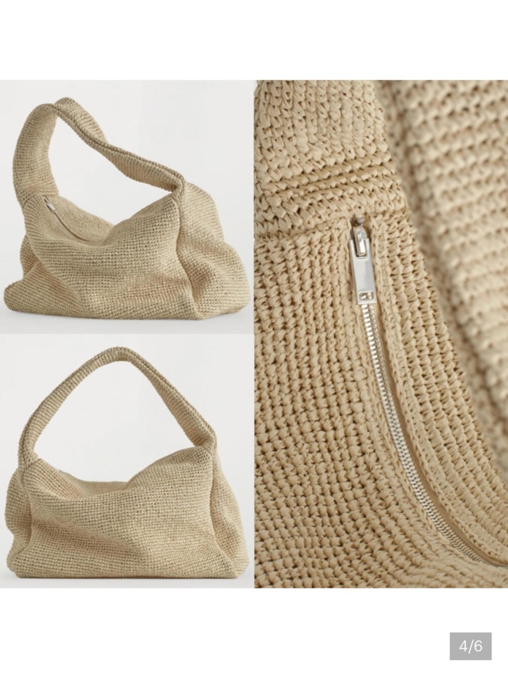 COS slouchy tote bag- Raffia NWT
